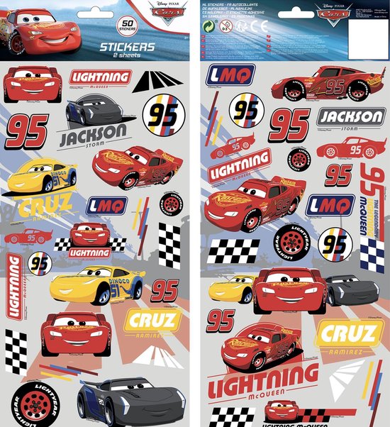 Disney Cars - Stickers - Stickervellen - Extra grote stickers | bol.com