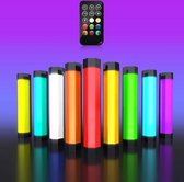 LUXCEO RGB Kleurrijke Foto LED Stick Videolamp APP-bediening Instelbare kleurtemperatuur Waterdicht Handheld LED-vullicht met afstandsbediening (zwart)