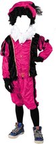 Comedia kostuum piet velours roze/zwart maat 176