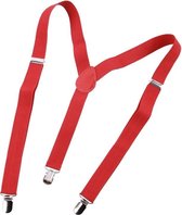 Elastische Bretels met Clip op - Unisex - Rood