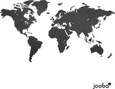 Jooba Houten Wereldkaart - Wanddecoratie - Zwart - Budget topper - Muurdecoratie - 135 x 75 CM - Landkaart - Eenvoudige montage