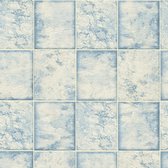 MARMER TEGEL BEHANG - Blauw Metallic Wit - AS Creation Il Decoro