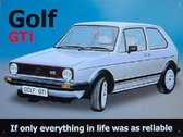 Golf GTI.  Metalen wandbord 30 x 40 cm.