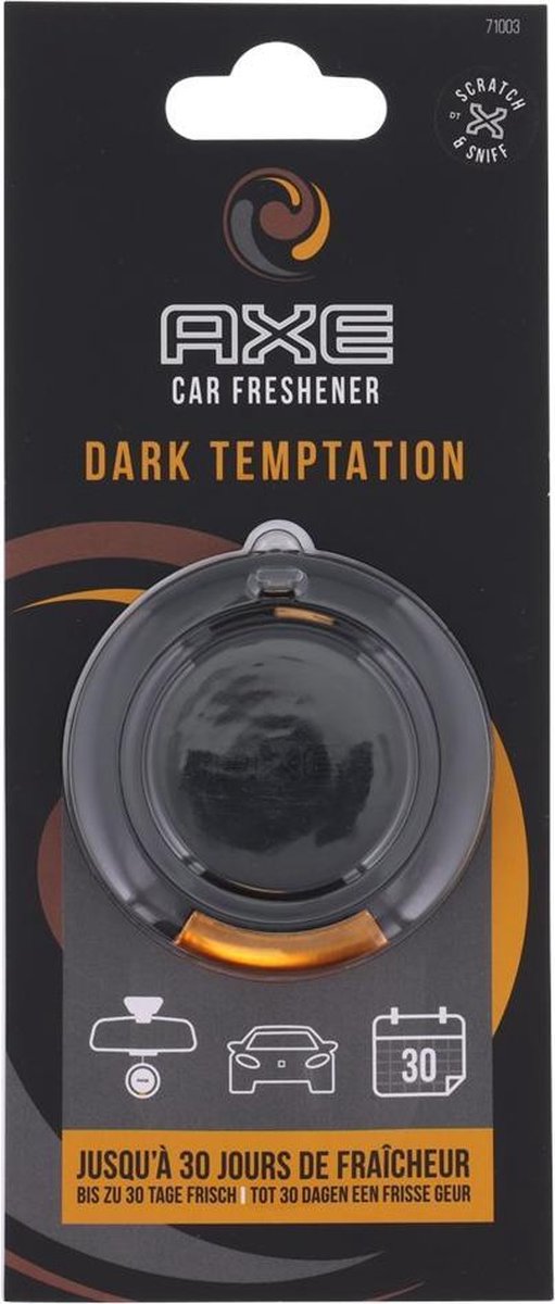 Axe auto luchtverfrisser - luchtverfrisser - axe - geur dark temptation - Auto luchtverfrisser - 5 verschillende geuren - Zwart - | Zorgt voor een frisse geur in iedere auto | Auto verfrisser - Trendy design - Auto Luchtje - Geurverfrisser -