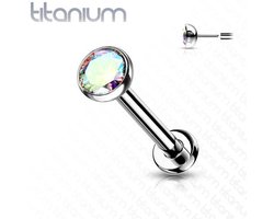 foto van Piercing push in CZ steen 1.2x6 multi kleur