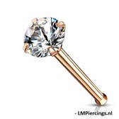 Neuspiercing CZ top round rose gold plated