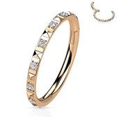 Piercing high quality CZ steen tussen Pyramid Cuts rose gold plated