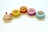 Rups puzzel – Vormenpuzzels - Vormenstoof - Stapel toren - Puzzels - Montessori - Houten speelgoed - Educatief speelgoed - Kleurrijk - Puzzel - Kinderspeelgoed - Geometrisch - Klassiek Speelgoed - Uitdagend - Oog-hand coördinatie