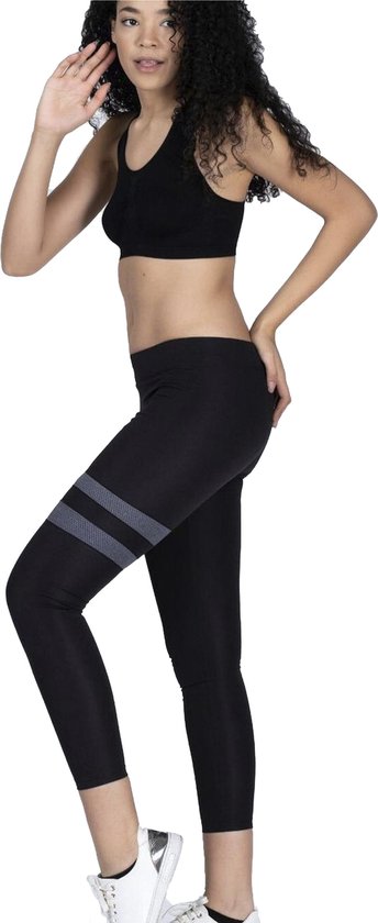 Dames Legging | legging met patroon | hoogsluitend |elastische band |hardlopen – sport – yoga – fitness legging | polyester | elastaan | lycra |zwart | XL