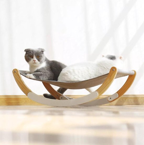 2 In 1 Multifunctionele Kat Hangmatten Bed Seat Stoel Schudbaar Ademend Anti Slip Kat Huis Thuis Lounger Stabiele Hout Shaker