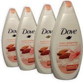 Dove Purely Pampering - Shower Gel - Almond Cream Hibiscus - voordeelverpakking 4 x 500 ml