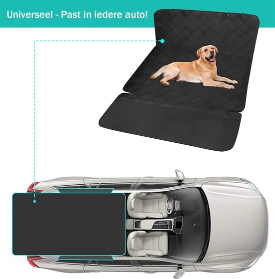 Hondendeken auto achterbank - Kofferbak beschermhoes hond - Hondenkussen - Hondenmat - Autohoes - Waterdicht & Antislip - Zwart - JOKENZ