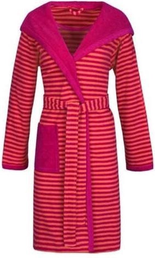 Badjas Striped Hoody - Raspberry - XL