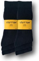 6 paires de Chaussettes de travail SQOTTON travail - Heavy - Zwart - Taille 39-42
