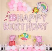 Peppa Pig versiering decoratie verjaardag XL feestpakket 68 delig incl. opblaaspomp en diverse ophangaccecoires - kinderfeestje - themafeest