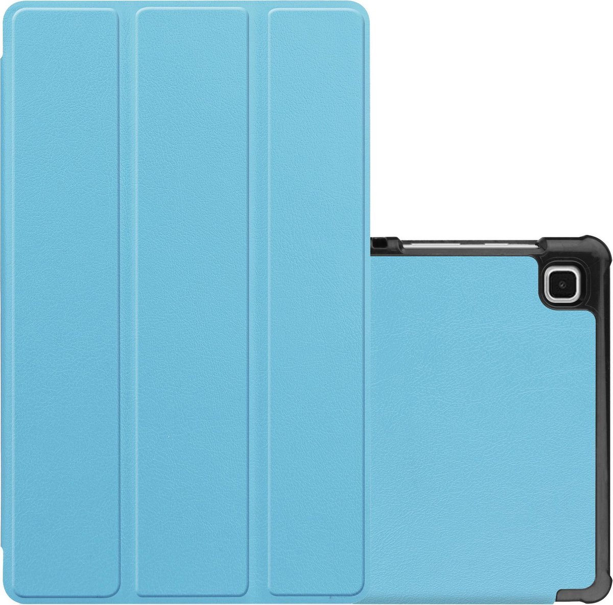 Hoes - Geschikt voor Samsung Galaxy Tab A7 Lite - Dun & Stevig - Trifold Bookcase - Hard Cover - Hardcover Book Case - Tablet Hoesje - Lichtblauw