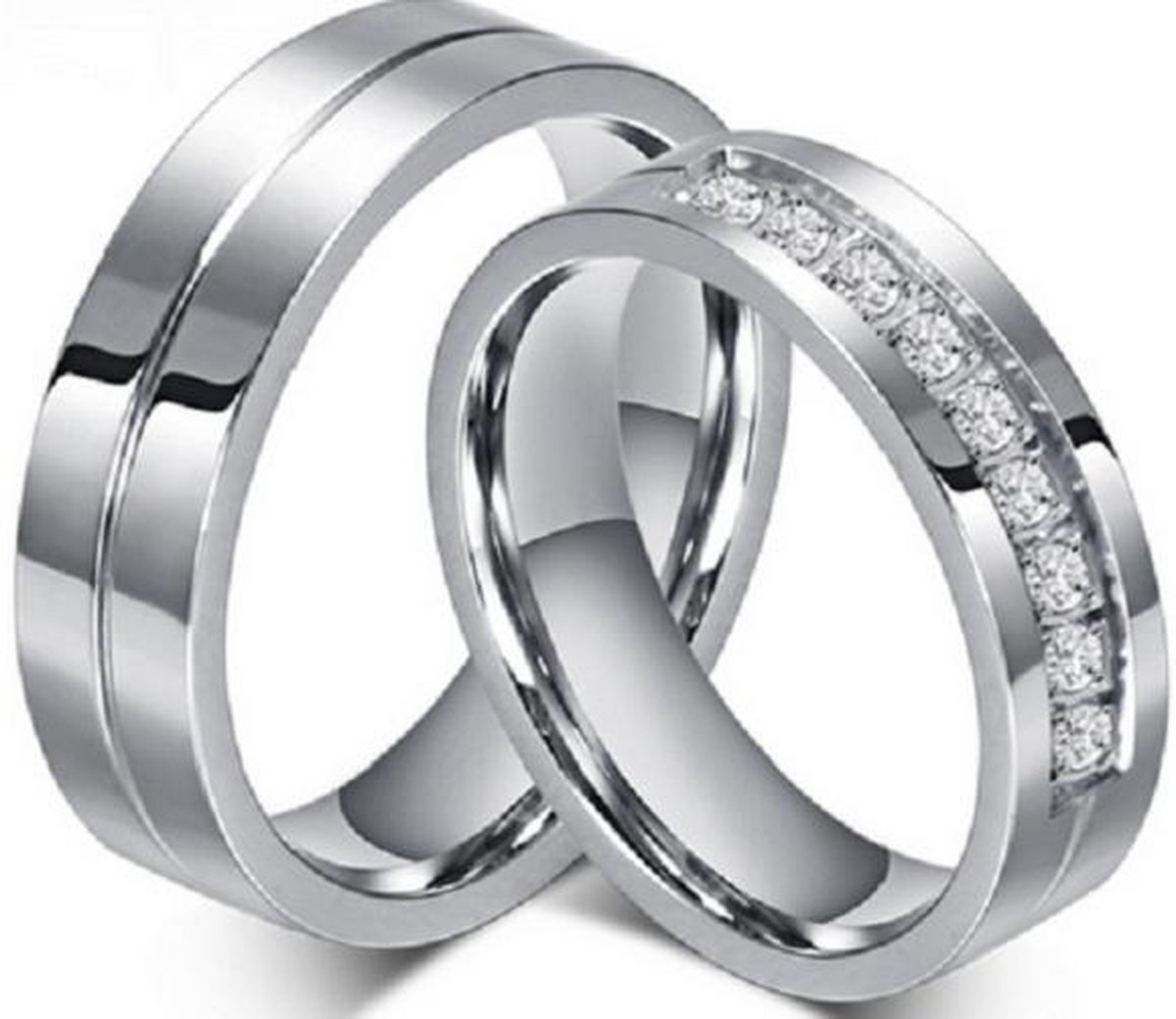 Jonline Prachtige Ringen voor hem en haar|Trouwringen|Vriendschapsringen|Relatieringen|Zilver Kleur - Jonline