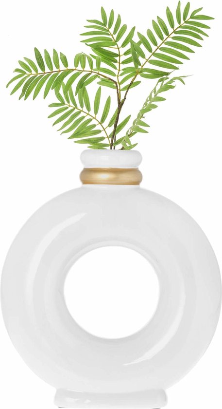 Riverdale - Vase Demy blanc brillant 36cm - Wit | bol.com