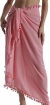 Emilie Scarves - pareo - lang - franjes - roze
