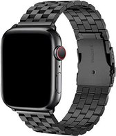 Geschikt voor Apple Watch bandje 38 / 40 / 41 mm - Series 1 2 3 4 5 6 7 8 SE - Smartwatch iWatch horloge band - 38mm 40mm 41mm - Fungus - RVS metaal - Zwart - Breed