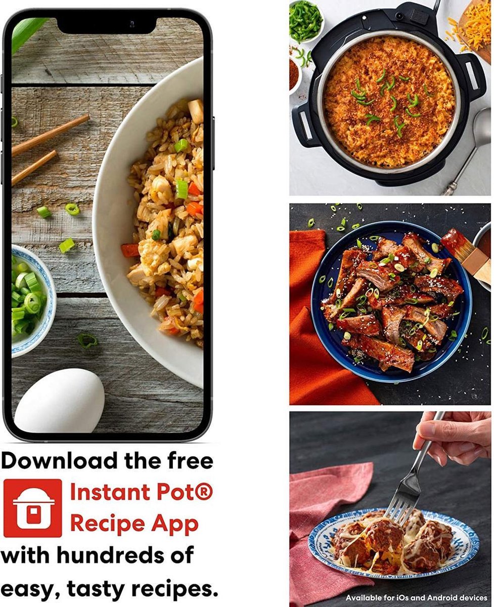 Afbeelding 2 van Instant Pot Pro 7,6L multicooker 10-in-1 - snelkookpan - pressure cooker - rijstkoker - slowcooker -  stomer - sous-vide