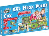 Akar Toys - City - Puzzel / XXL Puzzel / Speelmat / Speelgoed / Met GRATIS App - 91.5x61cm - 24st