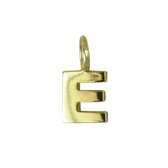 Silventi 9NBSAM-G190106 Gouden hangertje - Letterhanger - E - Blokletter - 6,5 x 5,1 mm - 14 Karaat - Bedel - Goud