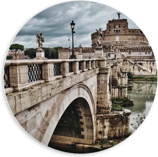 Forex Wandcirkel - Engelenburcht - Rome - 60x60cm Foto op Wandcirkel (met ophangsysteem)