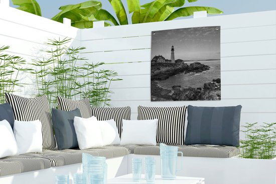 Posters de jardin Pierre - Mer - Phare - 50x50 cm - Toile jardin - Affiche extérieure