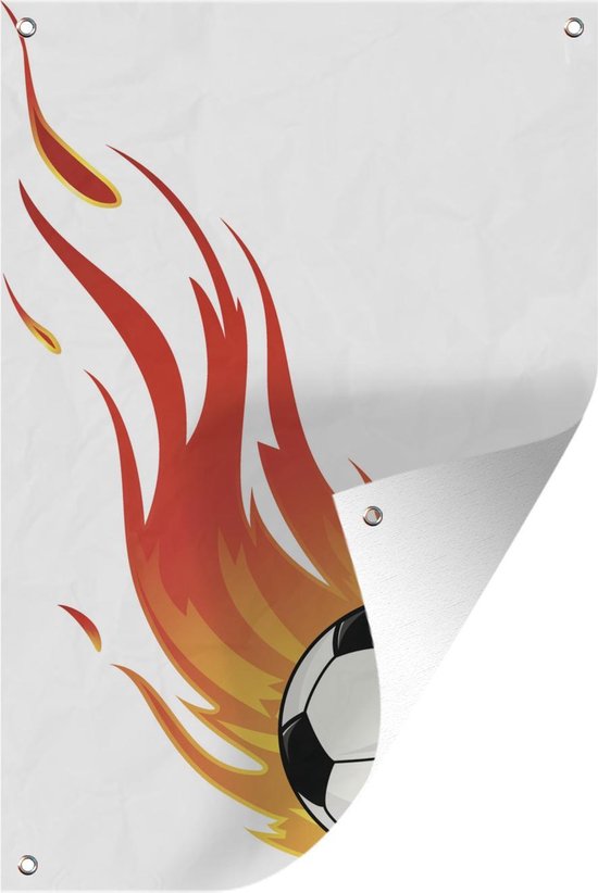 Papier peint Football en flammes de feu, papier peint mural pour