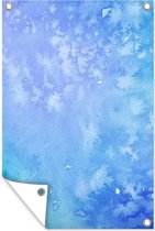 Affiche jardin - Toile jardin - Affiches jardin extérieur - Aquarelle - Wit - Blauw - Posters de jardin cm - Jardin