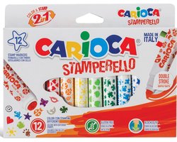 foto van Carioca stempelstift Superwashable 12 stiften (= 12 kleuren en 12 stempelmotieven)