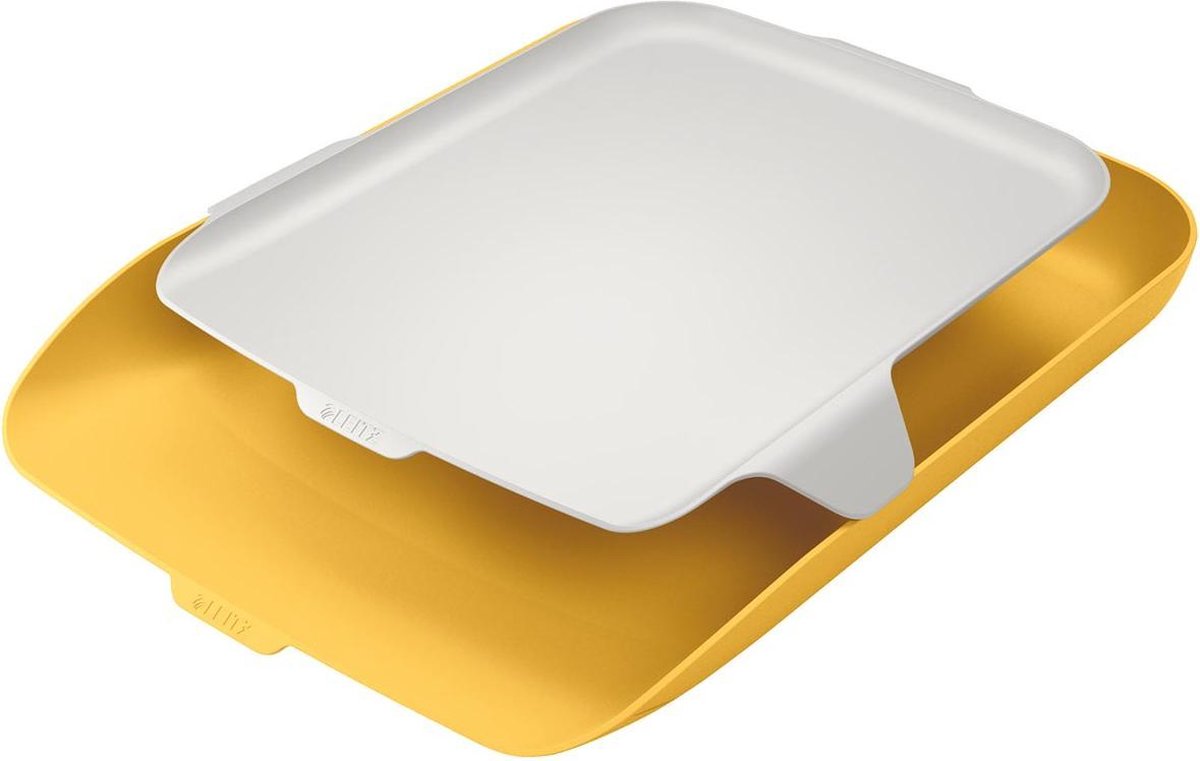 Leitz Cosy Brievenbak Met Organiser Voor Bureau - Brievennbakjes Voor A4- En C4-Formaten - Ideaal voor Thuiskantoor/Thuiswerken - Warm Geel