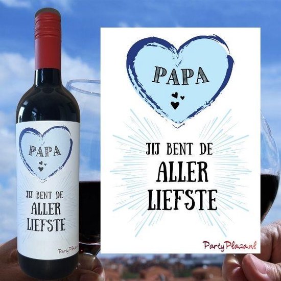 Etiquette de vin Cadeau Vaderdag - Etiquette pour bouteille de vin - Papa tu es le plus doux