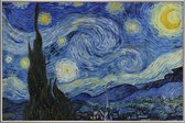 JUNIQE - Poster met kunststof lijst van Gogh-The Starry Night II