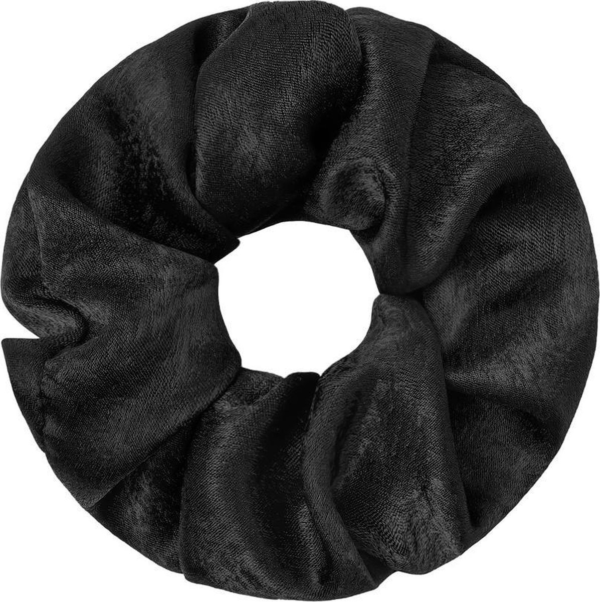 Scrunchie - satin feel - zwart