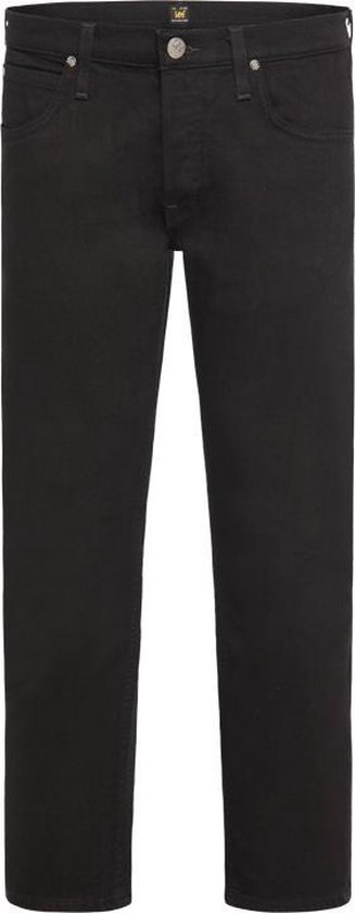 Zwarte Lee jeans met ritssluiting, recht model.
