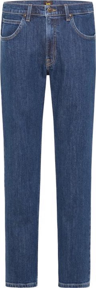 Lee Brooklyn Straight Stonewash Heren Jeans Spijkerbroek voor Mannen Dark Stone Wash