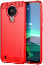 Nokia 1.4 Hoesje Geborsteld TPU Flexibele Back Cover Rood