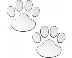 Auto Sticker Honden pootjes Zilver