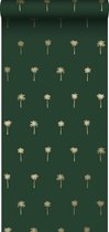 ESTAhome behang palmbomen emerald groen en goud - 139160 - 0.53 x 10.05 m