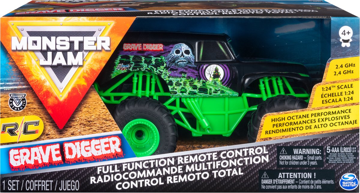 Monster Jam - Grave Digger - RC Voertuig - Schaal 1:24 - 2,4 GHz - Monster Jam