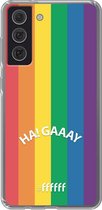 6F hoesje - geschikt voor Samsung Galaxy S21 FE -  Transparant TPU Case - #LGBT - Ha! Gaaay #ffffff