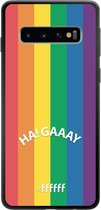 6F hoesje - geschikt voor Samsung Galaxy S10 -  TPU Case - #LGBT - Ha! Gaaay #ffffff
