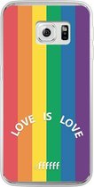 Samsung Galaxy S6 Edge Hoesje Transparant TPU Case - #LGBT - Love Is Love #ffffff