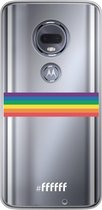 Motorola Moto G7 Hoesje Transparant TPU Case - #LGBT - Horizontal #ffffff