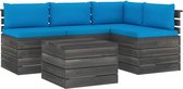 Medina 5-delige Loungeset met kussens pallet massief grenenhout