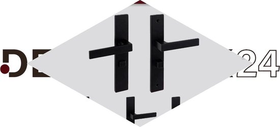 Deurklink model Eliot op schild baardsleutel - slotafstand 56mm - mat zwart - kamerslot