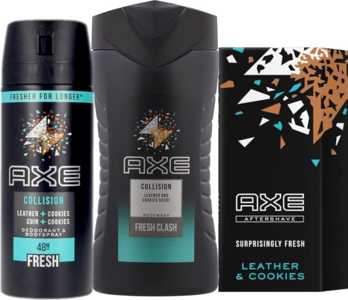 Axe Collision Leather Cookies - After Shave Deo Spray & Douchegel | bol.com