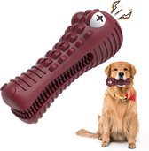 Tandenborstel Hond Melk Geur Smaak en Piep Honden Speelgoed Dog Toy - Krokodil Donker Rood - Dutchwide